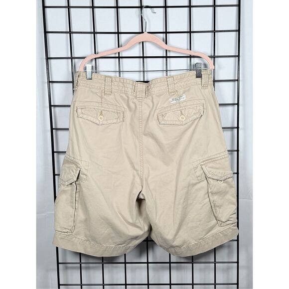 Polo Ralph Lauren Cargo Shorts‎ Mens 35 x 10 Beige Flat Baggy Preppy Coastal - Picture 2 of 12